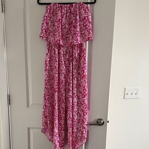 fab'rik Pink Strapless Maxi Dress